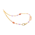 Evia 07 Necklace · pink moonstone, amethyst, freshwater pearls