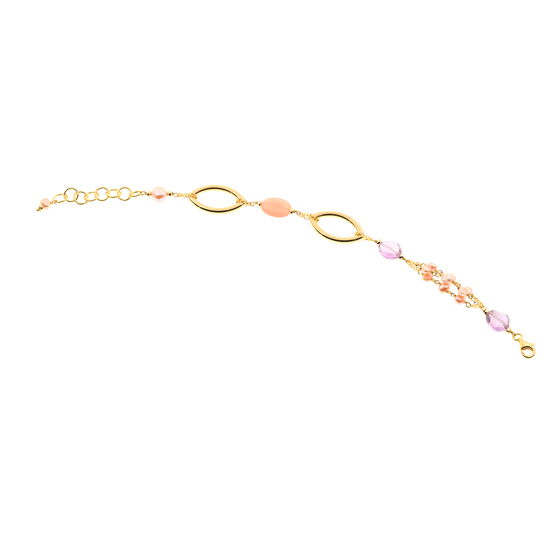Evia 08 Bracelet · moonstone, amethyst, pearls