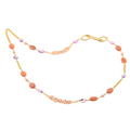 Evia 08 Necklace · pink moonstone, amethyst, freshwater pearls