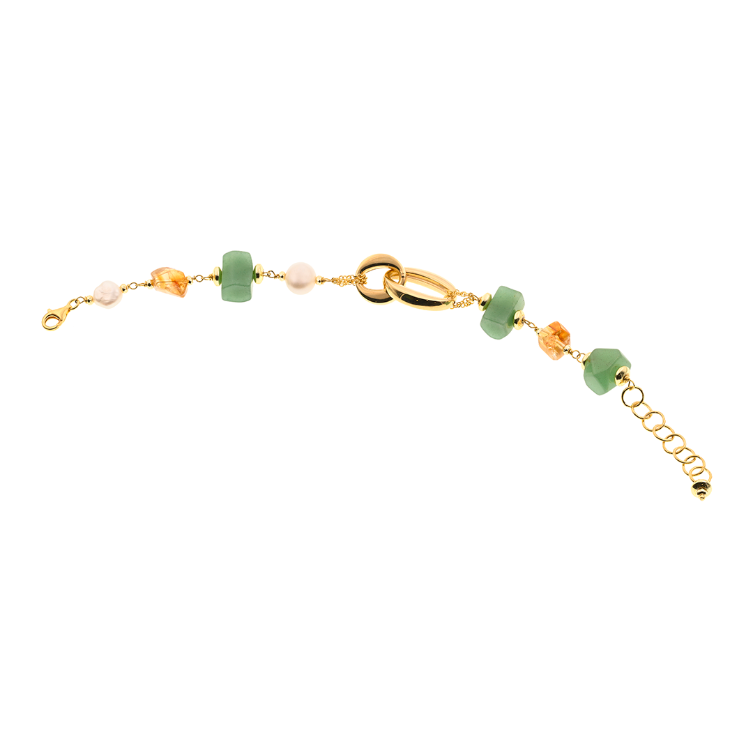 Lefkada 01 Bracelet · Canadian jade, citrine, pearls