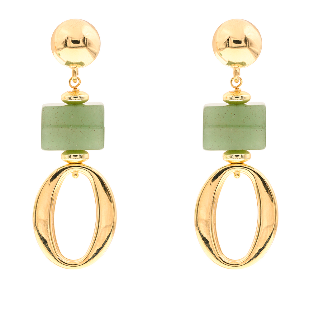 Lefkada 01 Earrings · Canadian jade, pearls