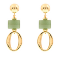 Lefkada 01 Earrings · Canadian jade, pearls