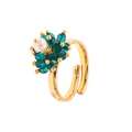 Ring Limnos 01 · teal spinel, pearls