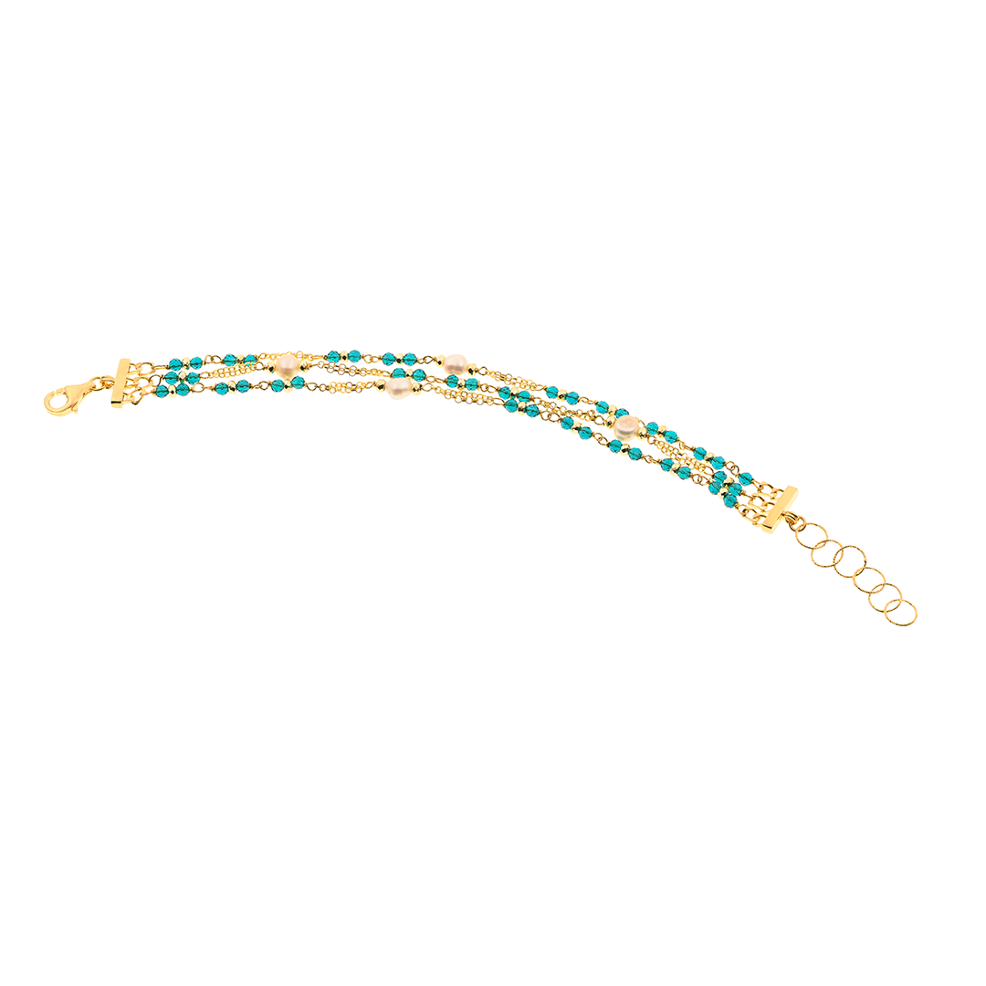 Limnos 01 Bracelet · teal spinel, pearls