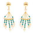 Limnos 01 Earrings · teal spinel, pearls