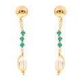 Earrings Limnos 02 · green spinel, citrine
