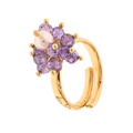 Limnos 03 Ring · purple spinel, pearls
