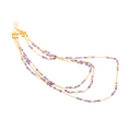 Limnos Necklace 03 · purple spinel, fluorite, pearls