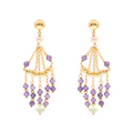 Limnos 03 Earrings · purple spinel, fluorite, pearls