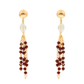 Limnos 04 Earrings · bordeaux spinel, fluorite, pearls