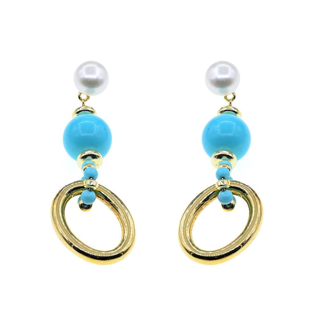 <p>Orecchini in argento con turchese e perle. Collezione Corfu Koliè 925</p>
<p>Made in Italy</p>
<p> </p>